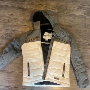 Gray and White Women's Jacket